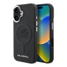 Karl Lagerfeld для iPhone 16 чехол PU-кожа Initials & Metal logo Hard Black (MagSafe)
