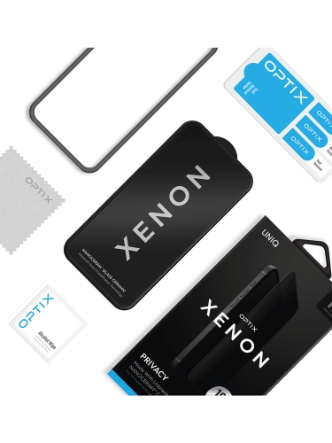 Uniq стекло для iPhone 17 Pro OPTIX XENON Privacy Nanoceramic Black (+installer)