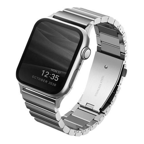 Ремешок Uniq Strova Strap Link Steel для Apple Watch 49-46-45-44 мм, серебристый