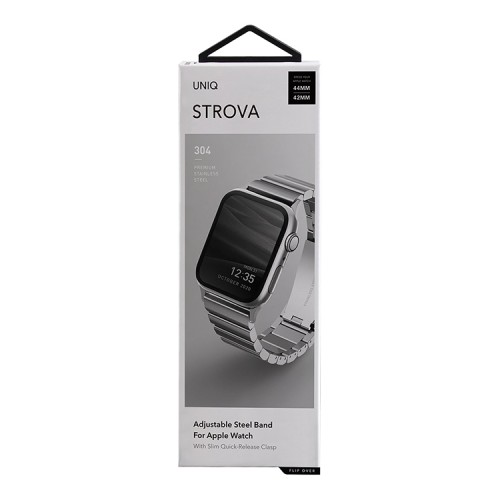 Ремешок Uniq Strova Strap Link Steel для Apple Watch 49-46-45-44 мм, серебристый