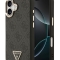 Guess для iPhone 17 чехол PU 4G Triangle Diamond metal logo Gold camera Hard Black (MagSafe)
