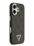 Guess для iPhone 17 чехол PU 4G Triangle Diamond metal logo Gold camera Hard Black (MagSafe)
