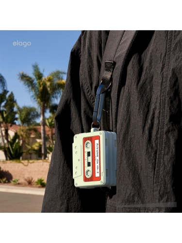 Elago для AirPods Pro 3 чехол Unique Cassette Tape Hang case White/Red
