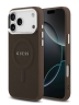 Guess для iPhone 17 Pro Max чехол PU Grained leather Classic metal logo & Cam Hard Brown (MagSafe)