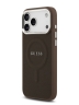 Guess для iPhone 17 Pro Max чехол PU Grained leather Classic metal logo & Cam Hard Brown (MagSafe)