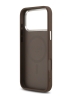 Guess для iPhone 17 Pro Max чехол PU Grained leather Classic metal logo & Cam Hard Brown (MagSafe)