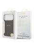 Guess для iPhone 17 Pro Max чехол PU Grained leather Classic metal logo & Cam Hard Brown (MagSafe)