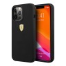 Чехол Ferrari Liquid Silicone with metal logo Hard для iPhone 13 Pro, черный