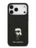 Karl Lagerfeld для iPhone 17 Pro Max чехол Fixed glitters NFT Karl Ikonik Metal pin Hard Black