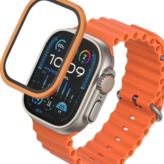 BlueO стекло для Apple Watch Ultra 1/2/3 49 mm, Sapphire Glass + Titanium Frame Orange
