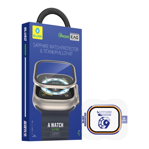 BlueO стекло для Apple Watch Ultra 1/2/3 49 mm, Sapphire Glass + Titanium Frame Orange