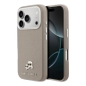 Karl Lagerfeld для iPhone 17 Pro чехол PU Saffiano FW NFT Karl&Choupette metal&Cam Grey (MagSafe)