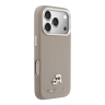 Karl Lagerfeld для iPhone 17 Pro чехол PU Saffiano FW NFT Karl&Choupette metal&Cam Grey (MagSafe)