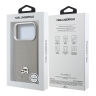 Karl Lagerfeld для iPhone 17 Pro чехол PU Saffiano FW NFT Karl&Choupette metal&Cam Grey (MagSafe)