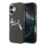Karl Lagerfeld для iPhone 17 чехол IML NFT Choupettes Script logo Metal Cam Hard Black (MagSafe)