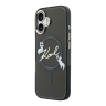 Karl Lagerfeld для iPhone 17 чехол IML NFT Choupettes Script logo Metal Cam Hard Black (MagSafe)