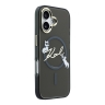 Karl Lagerfeld для iPhone 17 чехол IML NFT Choupettes Script logo Metal Cam Hard Black (MagSafe)