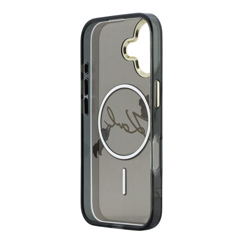 Karl Lagerfeld для iPhone 17 чехол IML NFT Choupettes Script logo Metal Cam Hard Black (MagSafe)