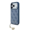 Guess для iPhone 17 Pro чехол PU 4G Classic Metal logo Hard + Charm Blue (MagSafe)