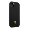 Чехол Ferrari Liquid Silicone with metal logo Hard для iPhone 14 Plus, черный (MagSafe)