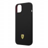Чехол Ferrari Liquid Silicone with metal logo Hard для iPhone 14 Plus, черный (MagSafe)