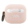 Чехол Lagerfeld Silicone case with ring NFT 3D Karl для Airpods 3 (2021), розовый