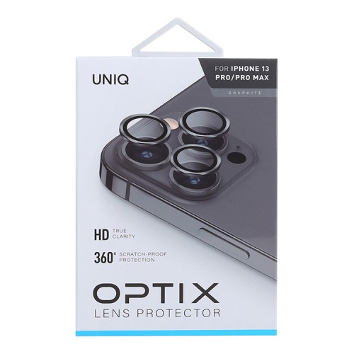 Защитное стекло Uniq OPTIX Camera Lens protector Aluminium для камеры iPhone 13 Pro | 13 Pro Max, Graphite