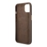 Чехол Guess PU 4G Script metal logo Hard для iPhone 14, коричневый (Magsafe)