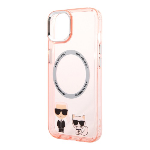 Чехол Lagerfeld Karl&Choupette Hard для iPhone 14 Plus, розовый (MagSafe)