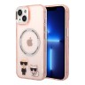 Чехол Lagerfeld Karl&Choupette Hard для iPhone 14 Plus, розовый (MagSafe)
