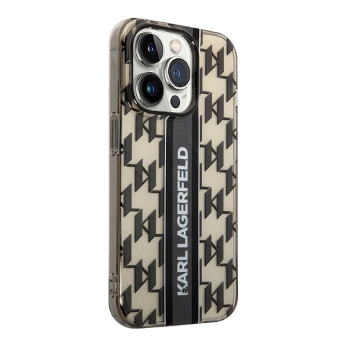 Чехол Lagerfeld Monogram Vertical logo Hard для iPhone 14 Pro Max, черный