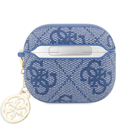 Чехол Guess PU leather 4G with metal logo and Charm для Airpods 3 (2021), синий