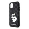 Чехол Lagerfeld PU Saffiano Monogram NFT Choupette Hard для iPhone 11, черный