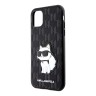 Чехол Lagerfeld PU Saffiano Monogram NFT Choupette Hard для iPhone 11, черный