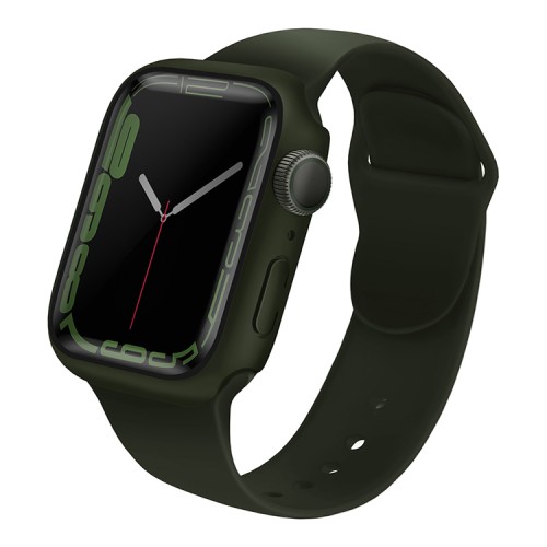Uniq для Apple Watch 45 mm чехол Legion +9H Curved glass Green