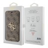 Guess для iPhone 15 чехол PU 4G Big metal logo Booktype Brown