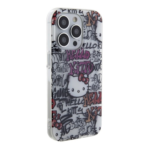 Hello Kitty для iPhone 15 Pro чехол PC/TPU Graffiti Tags Hard White