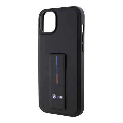 BMW для iPhone 15 чехол GripStand M-Collection PU Tricolor line Hard Black