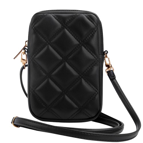 Guess для смартфонов сумка Wallet Zipper Pouch Quilted 4G metal logo Black