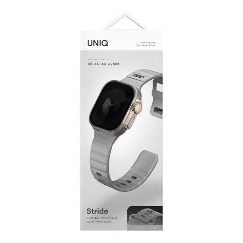 Uniq для Apple Watch 49-46-45-44 mm ремешок STRIDE FKM Rubber Grey