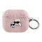 Karl Lagerfeld для Airpods 3 чехол PU Saffiano Monogram with ring NFT Metal Head Karl & Choupette Pink