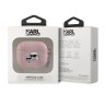 Karl Lagerfeld для Airpods 3 чехол PU Saffiano Monogram with ring NFT Metal Head Karl & Choupette Pink