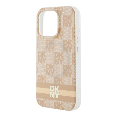 DKNY для iPhone 16 Pro Max чехол PC/TPU Checkered Printed stripes Pink (MagSafe)