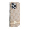 DKNY для iPhone 16 Pro Max чехол PC/TPU Checkered Printed stripes Pink (MagSafe)
