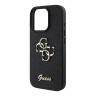 Guess для iPhone 16 Pro чехол Fixed Glitters 4G Big metal logo Black