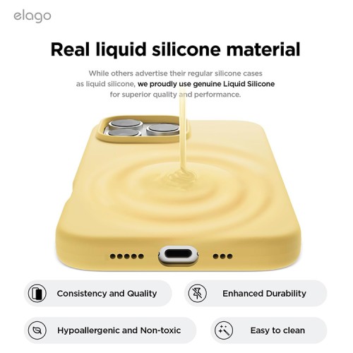Elago для iPhone 16 Pro чехол Soft silicone (Liquid) Yellow