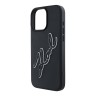 Karl Lagerfeld для iPhone 16 Pro Max чехол 3D Rubber Bicolor Signature Hard Black