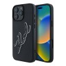 Karl Lagerfeld для iPhone 16 Pro Max чехол 3D Rubber Bicolor Signature Hard Black