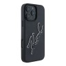 Karl Lagerfeld для iPhone 16 Pro Max чехол 3D Rubber Bicolor Signature Hard Black