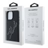 Karl Lagerfeld для iPhone 16 Pro Max чехол 3D Rubber Bicolor Signature Hard Black